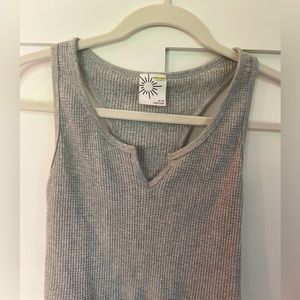 Aerie cropped grey tank top